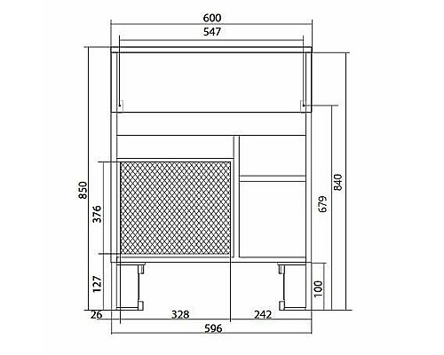 Тумба с раковиной 1MarKa Mira 60Н У83303 Дуб сонома