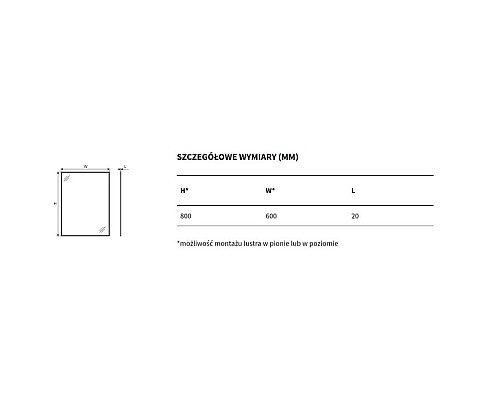 Зеркало прямоугольное Excellent Kuadro 80x60 черный мат Зеркало прямоугольное Excellent Kuadro 80x60 черный мат