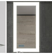 Зеркало Бриклаер Вега 40 4627125414190 с подсветкой с бесконтактным выключателем и часами