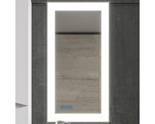 Зеркало Бриклаер Вега 40 4627125414190 с подсветкой с бесконтактным выключателем и часами