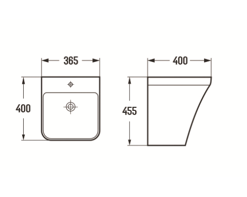 Раковина CeramaLux 36 500PMB Черная матовая