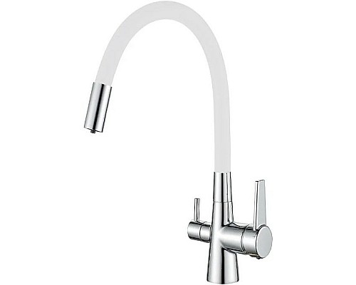 Смеситель для кухни Haiba HB76858-8 Хром Белый