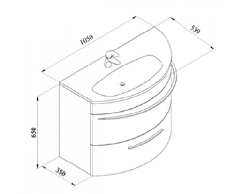 Тумба под раковину De Aqua Эскалада 100 L 186739 угловая подвесная Белая
