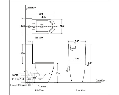 Унитаз компакт Logan L1C 261949 без бачка с сиденьем Микролифт