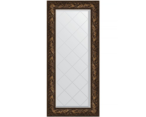 Зеркало Evoform Exclusive-G 128х59 BY 4072 с гравировкой в багетной раме - Византия бронза 99 мм
