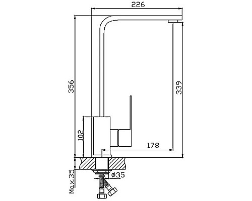 Смеситель для кухни Haiba HB70803-7 Черный матовый