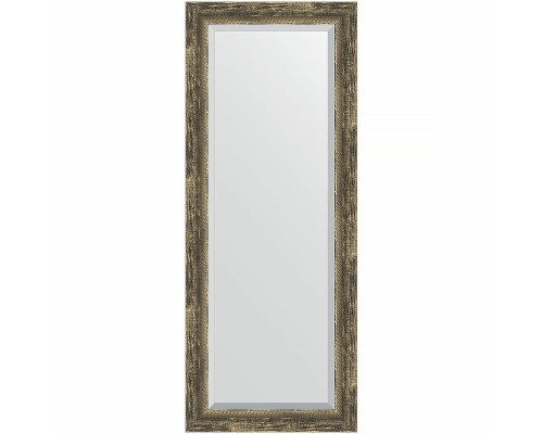 Зеркало Evoform Exclusive 133х53 BY 3512 с фацетом в багетной раме - Старое дерево с плетением 70 мм