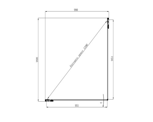 Душевой уголок Ambassador Abner 100х100 10011106 профиль Хром стекло прозрачное