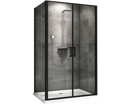 Душевой уголок Abber Sonnenstrand 100x90 профиль Черный стекло прозрачное