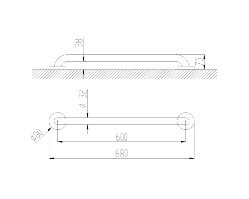Поручень Nofer 15054.60.S Матовая нержавеющая сталь