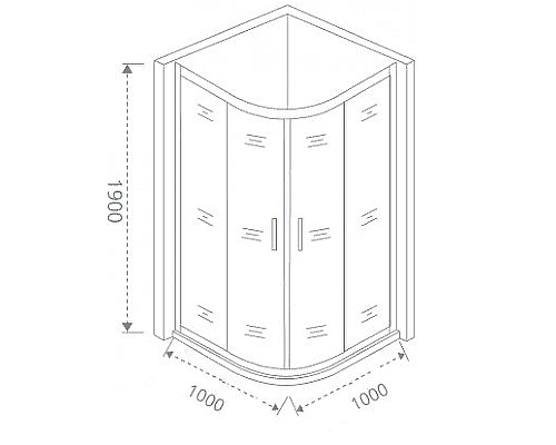 Душевой уголок Good Door Cofe R-100-C-B 100x100 КФ00003 профиль Черный стекло прозрачное
