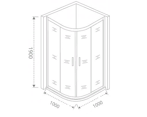 Душевой уголок Good Door Cofe R-100-C-B 100x100 КФ00003 профиль Черный стекло прозрачное