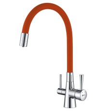 Смеситель для кухни Lemark Comfort Хром Оранжевый