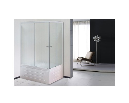 Душевой уголок Royal Bath BP 100х80 с поддоном профиль Белый стекло матовое