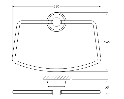 Держатель полотенца трапециевидный (хром) FBS VIZ 022