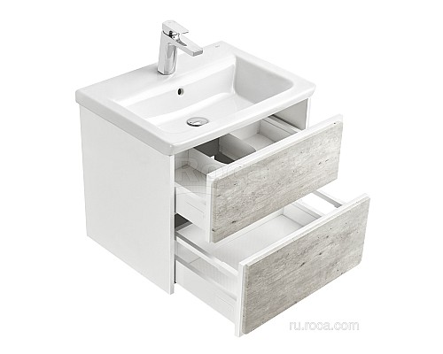 Тумба под раковину Roca Ronda 60 ZRU9303002 белый матовый/бетон