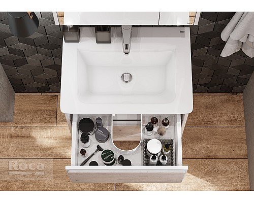 Тумба под раковину Roca Ronda 60 ZRU9303002 белый матовый/бетон