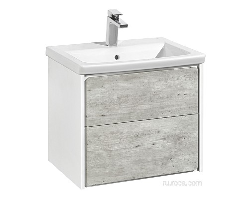Тумба под раковину Roca Ronda 60 ZRU9303002 белый матовый/бетон