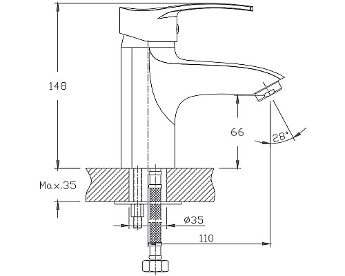 Смеситель для раковины Haiba HB1070 Хром