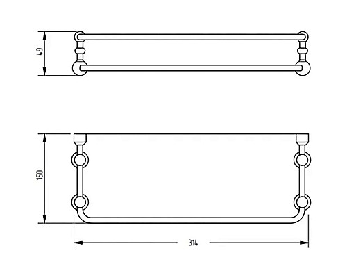 Стеклянная полка Migliore Complementi 21999 Хром