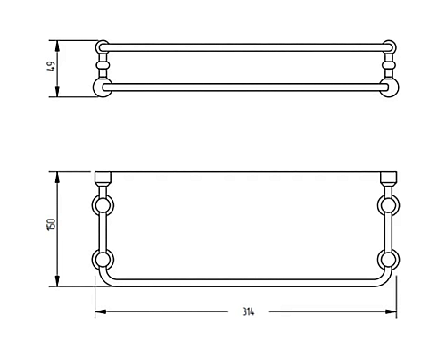 Стеклянная полка Migliore Complementi 21999 Хром