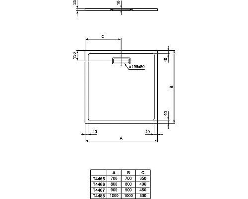 Акриловый поддон для душа Ideal Standard Ultraflat New 100х100 T448801 Белый