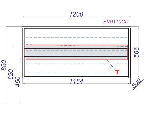 Тумба под раковину Clarberg Evolution 120 EV0112CD подвесная Крафт темный