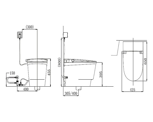 Унитаз электронный Orans IT-809JD с сиденьем микролифт