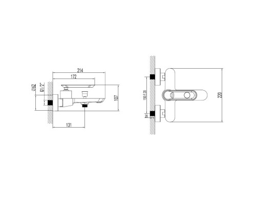 Смеситель Bien Hermes BB01009404 для ванны с душем