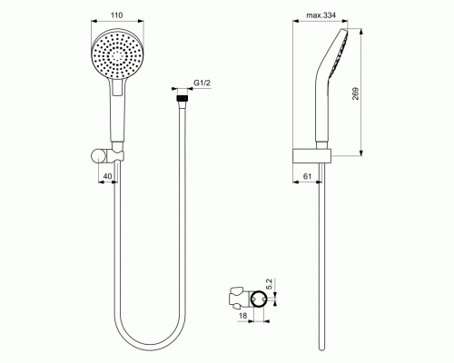 Душевая система Ideal Standard Ceraflex BC447AA Хром