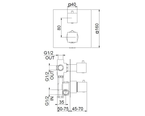 Смеситель для душа Webert Pegaso PE970903740 с термостатом Белый матовый