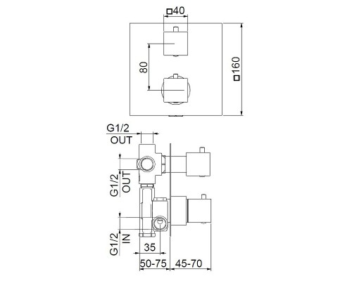 Смеситель для душа Webert Pegaso PE970903740 с термостатом Белый матовый
