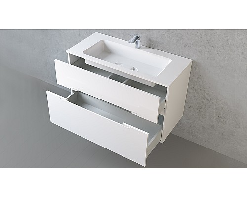 Тумба под раковину Jorno Modul 100 Mоl.01.97/P/W подвесная Белый глянец