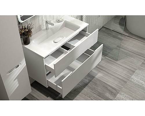 Тумба под раковину Jorno Modul 100 Mоl.01.97/P/W подвесная Белый глянец