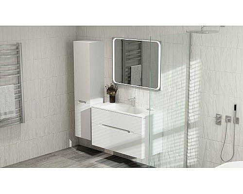 Тумба под раковину Jorno Modul 100 Mоl.01.97/P/W подвесная Белый глянец