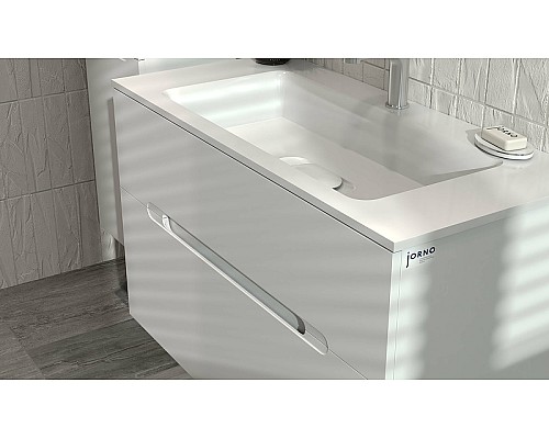Тумба под раковину Jorno Modul 100 Mоl.01.97/P/W подвесная Белый глянец