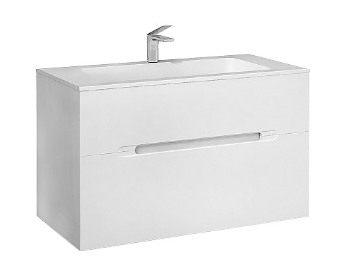 Тумба под раковину Jorno Modul 100 Mоl.01.97/P/W подвесная Белый глянец