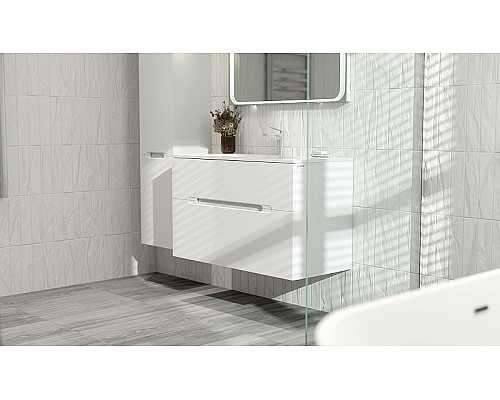 Тумба под раковину Jorno Modul 100 Mоl.01.97/P/W подвесная Белый глянец