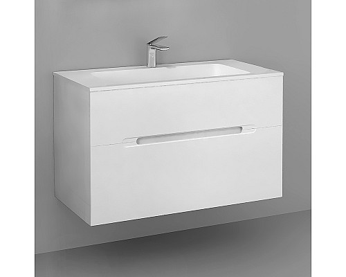 Тумба под раковину Jorno Modul 100 Mоl.01.97/P/W подвесная Белый глянец