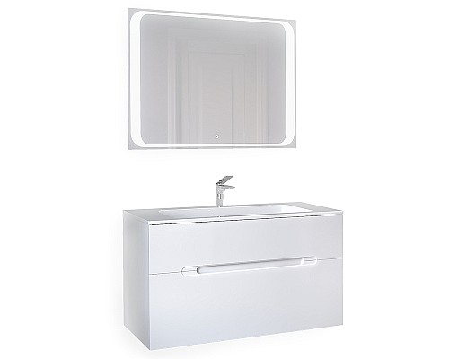 Тумба под раковину Jorno Modul 100 Mоl.01.97/P/W подвесная Белый глянец