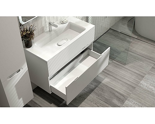 Тумба под раковину Jorno Modul 100 Mоl.01.97/P/W подвесная Белый глянец