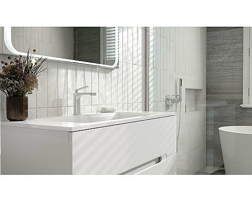 Тумба под раковину Jorno Modul 100 Mоl.01.97/P/W подвесная Белый глянец