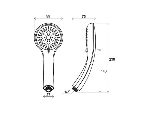 Ручной душ Ravak 952.00 X07P008 Хром