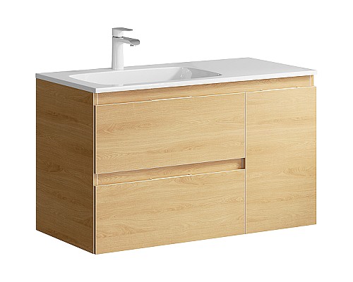 Тумба под раковину Aqwella Accent 90 L ACC0109LDZ подвесная Дуб золотой