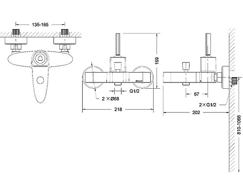 Смеситель для ванны Bravat Spring F679113C-01 Хром