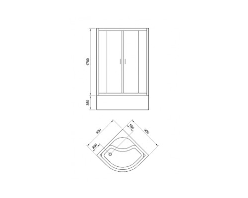 Душевой уголок Royal Bath CK 90х90 профиль Хром стекло рифленое