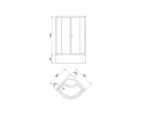 Душевой уголок Royal Bath CK 90х90 профиль Хром стекло рифленое