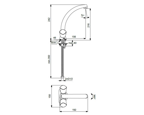 Смеситель для кухни Vidima Quadro BA246AA Хром