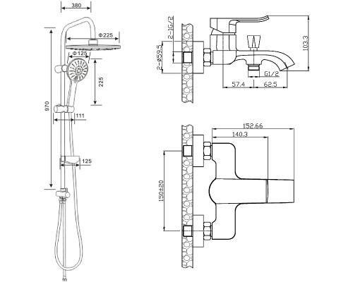 Душевая система Agger Happy A0493500 Хром
