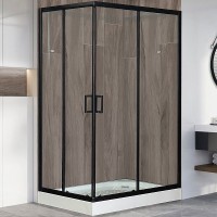 Душевой уголок Royal Bath HP 120х80 RB8120HP-T-BL-R профиль Черный стекло прозрачное